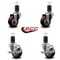 Service Caster 3'' Maroon Poly Wheel Swivel 1-5/8'' Expanding Stem Caster Set 2 Brakes, 4PK SCC-EX20S314-PPUB-MRN-2-TLB-2-158 - alternate 2